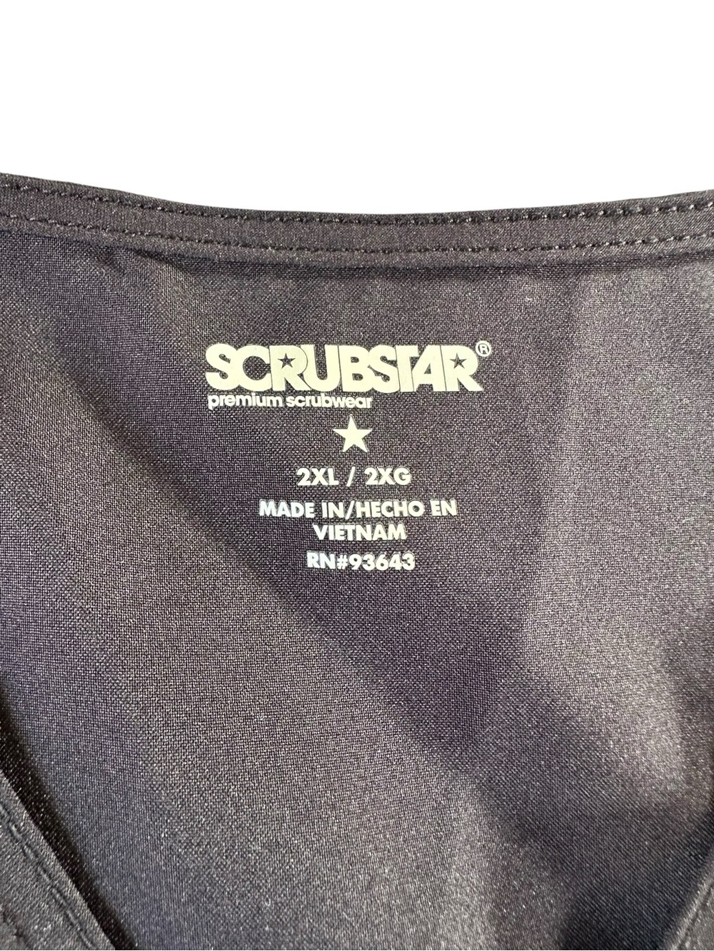 Scrubstar Black V-Neck Short Sleeve Medical Scrub Top 2XL - Picture 2 of 13